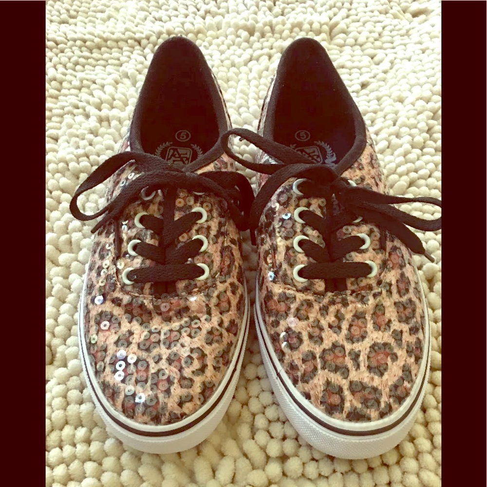 Airspeed Footwear Leopard Print Sequin Skater
